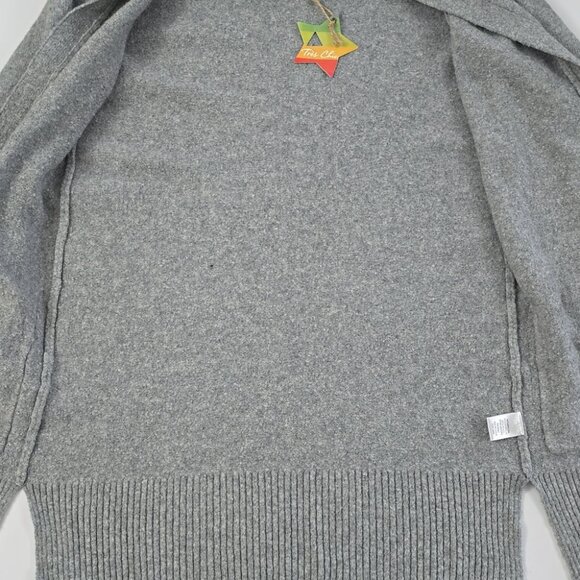 Tres Chic Women's Grey Wool Blend Open Front Long Length Cardigan Pockets Size S - Picture 9 of 14